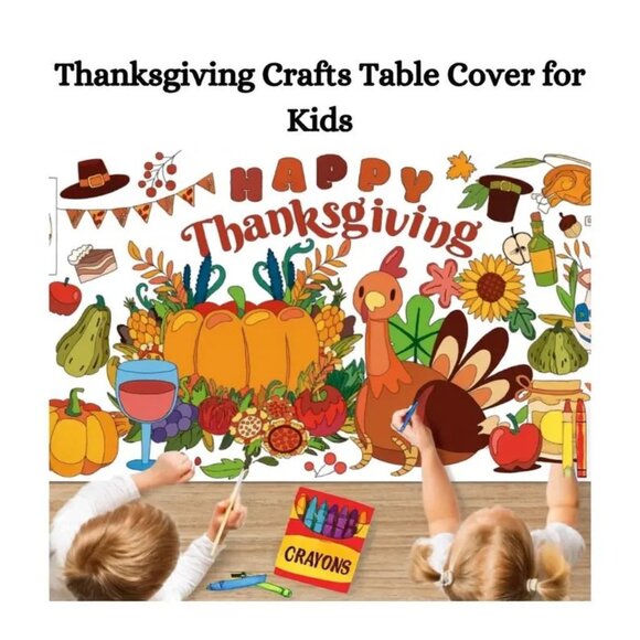 Thanksgiving Giant Coloring Page | Kids' Table Decor (72x30 inches) - Picture 1 of 7